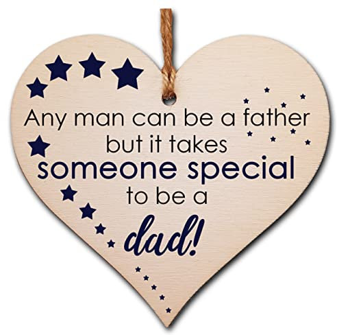 Gift In Can Placa de madera hecha a mano con forma de corazón, para regalar a papá en el día del padre