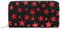 Excellanc Damen Geldbörse Kunstleder Schwarz Rot Sterne Format 19 x 10 cm
