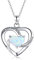CUOKA MIRACLE Kette Herz Damen 925 Sterling Silber Herz Anhänger mit Opal Kette Muttertag Geschenk für Frauen Mutter Freundin Mädchen