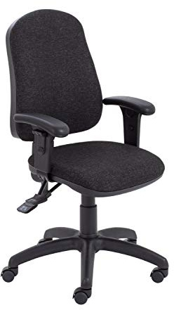 Office Hippo High Back Desk Chair, Ergonomic Home & Office Chair With Height Adjustable Seat, Backrest & Arms, Lumbar Support For Extra Comfort, Computer Chair - Charcoal Grey