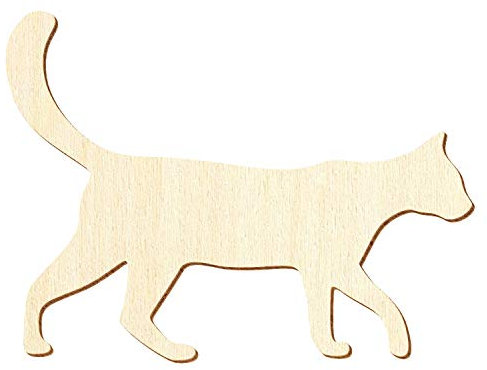 Laufende Holz Katze - 3-50cm Breite - Basteln Deko, Größe:8cm, Pack mit:1 Stück