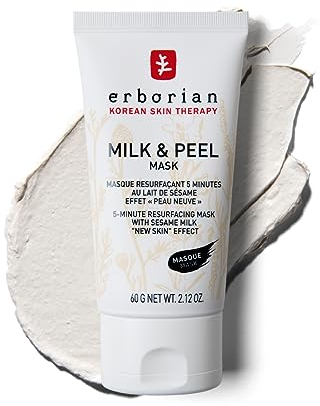 Erborian Milk & Peel Mask - Sesammilch & Peelende Enzyme - Geglättete Haut & Kleinere Poren - Maske für Strahlenden Teint - Koreanische Kosmetik - 60 g