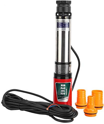 Oumefar Pompa sommergibile DC 12V Pompa sommersa per pozzi profondi Pompa per acqua industriale a aspirazione singola con cavo 10 metri