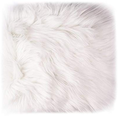 12’’ Small Faux Fur Sheepskin Cushion Soft Plush Area Rug, White Photo Background for Small Product Desktop Photography, Jewelry, Watches, Cosmetics, Ornament, Nail Art, Display and Decor (Square)