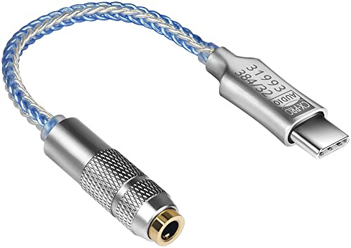 Adapter USB Typ C auf 3,5 mm CX31993 Kopfhörer CX-Pro DAC Verstärker Kopfhörer mit 3,5 mm Ausgang SNR128dB PCM 32b/384kHz für Android Windows10 Telefonanruf und Leitungskontrolle