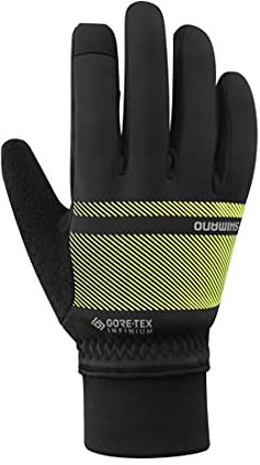 SHIMANO Infinium Primaloft Gloves Colorblock-Schwarz - Gore-Tex Winddichte warme Primaloft Fahrradhandschuhe, Größe S -