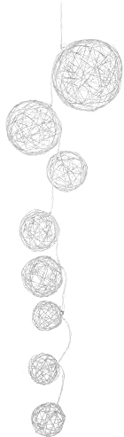 com-four® LED Lichterkette mit 8 Kugeln - Lichterkette mit LED-Licht - Dekorative Beleuchtung für Weihnachten, Geburtstag, Hochzeit oder Party