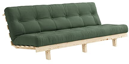 Karup Design, Lean, 3 Sitzer, Schlafsofa, Gestell: Unlackiert, Matratze: Olivengrün