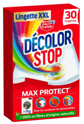 Decolor Stop XXL Max Protect x30 Lingettes – Lingettes Anti-Décoloration – Permet de mélanger les couleurs