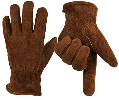 OZERO Winter Arbeitshandschuhe Schnee Dicke Lederhandschuhe Extra Grip Flexibel Warm für Arbeitsschutz Unisex