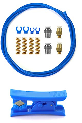 QWORK® 3D Printer Kit, PTFE Tube for 1.75mm Filament with PC4-M6 and PC4-M10 Pneumatic Fitting and Tube Cutter