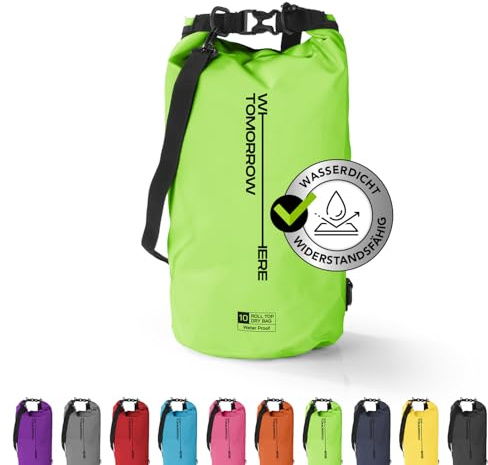 #DoYourOutdoor Where Tomorrow Dry Bag Tasche 5L grün | Wasserdichter Rucksack | Wasserfester Beutel & Packsack | Drybag ideal für Boot, Kajak, Angeln und Camping