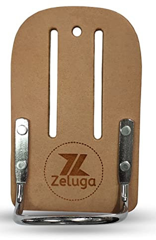 Zeluga ZL205 Heavy Duty Steel Loop Leather Hammer Holder, Natural