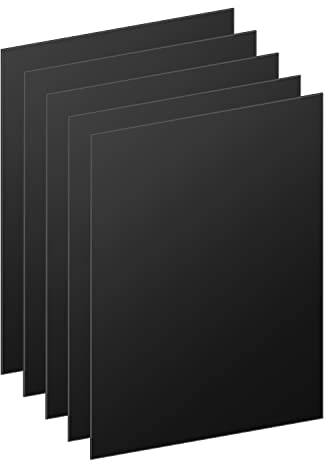 DARENYI 5 pcs Plástico Flexibles de 1.7mm Placas de Plástico Negras Placas de Plástico Cuadradas para Proyectos de Exhibición, Artesanía, Caligrafía y Pintura (250 x 200 mm)