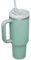 40oz Adventure Quencher Becher, Flip Cap Straw Cup mit Griff Geeignet für Leak proof Traveler's Water Cup Stainless Steel Material - Traveler's Water Bottl (Eucalyptus color)