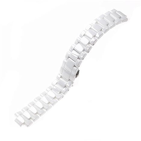 WAHRE 20mm 23mm Schwarz Weiß Konvex Keramik Armband Fit for Armani Männer Frauen Ar1425ar126ar1421ar1473 Uhr Armband Armband Armband Bands (Color : White, Size : 23mm)