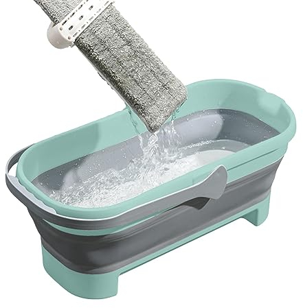 Cubo plegable, cubo de agua plegable con asa, cubo de agua rectangular plegable, cubo portátil y práctico para limpiar fregonas, cubo plegable plegable para lavado de coche, trapeador, limpieza de