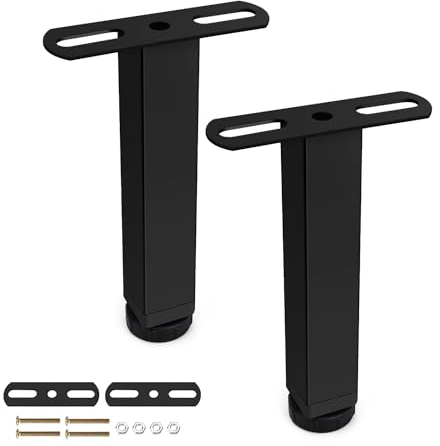 AMONENZ 2 Pièces Pieds pour Sommier à Lattes, Pied Meuble Reglable,18 CM Pied Lit, avec Vis de Montage, Adapté aux Lits, Canapés, Armoires et Bureaux