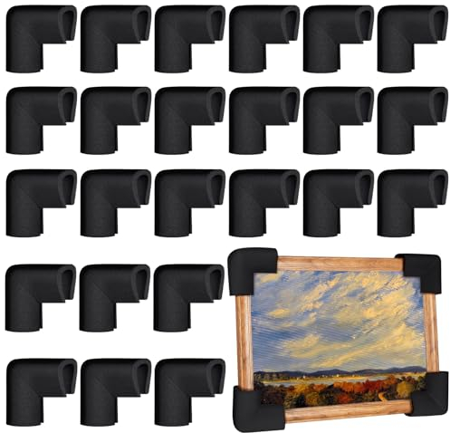 Frienda 24 Pcs Picture Frame Corner Protectors TV Foam Corners for Moving Mirror Boxes Bulk L-shaped Cushioning Picture Packing Kit for Artwork Packaging Furniture Supplies Shipping Edge Protection