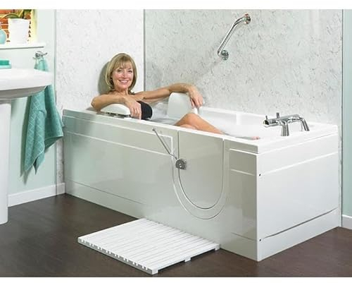Baignoire avec porte et assise modèle 17 Dimensions 170 x 70 cm Version gauche Blanc