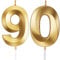 Birthday Candles Number Candles Age Year for Cakes Happy Birthday 3D Designed Wedding Anniversary Party Cake Topper Decorations (Gold, 90)