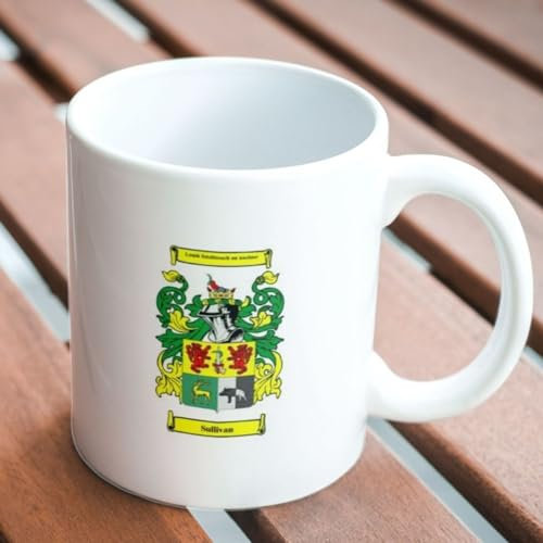 Personalised Family Crest Mug | Custom Coat of Arms Ceramic Coffee Cup | Great for Weddings, Birthdays, and Anniversaries