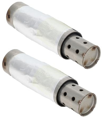 JFG RACING 45 mm/1,77 Motorrad Auspuffrohr Schalldämpfer,2 Stück Universal Auspuffschalldämpfer Edelstahl DB Killer Einsatz für die meisten Straßenmotorräder