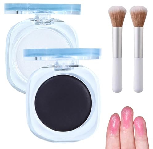 2stk Magischer Farbwechsel-Rouge,Schwarz-Rouge Mit Farbwechsel,Schwarzes Creme-Rouge,Farbwechsel-Rouge füR Wangen und Lippen,Langanhaltend Feuchtigkeitsspendend Wasserfest,füR Alle HauttöNe (01#+02#)