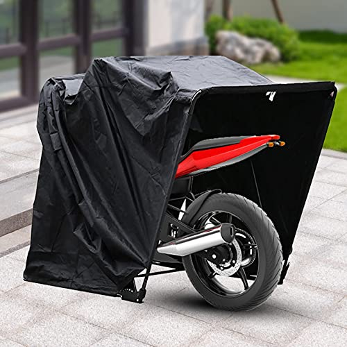 Motorradzelt, Universal Faltgarage Motorradgarage, Motorradabdeckung Wasserdicht,Abdeckplane Motorrad,Winter Motorrad Schnee Garage Faltbar Motorrad Zeltgarage Uv-GeschüTzt Wasserdicht 270 x 105 x 155