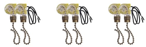 BOLAXHCA ZE-109 - Interruttore della luce a doppio filo con corde per plafoniere, ventilatori, lampade, 6 pezzi,