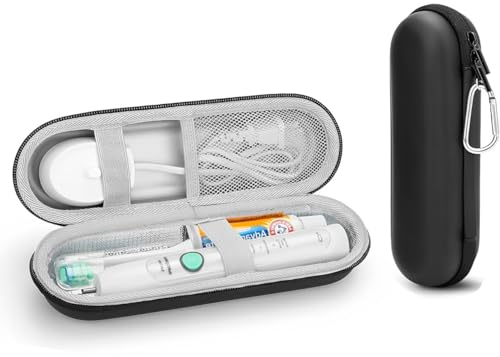 EHIOG Elektrische Zahnbürste Reiseetui, Elektrischer Zahnbürstenhalter Behälter Travel case, für Oral B/Oral-B Pro/Philips Sonicare Electric Toothbrush mit Zubehör Aufbewahrung (Schwarz)