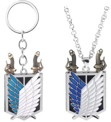 ESHINEDE Attack Titan Schlüsselanhänger Regiment Logo Anhänger Schlüsselanhänger, S3, One size