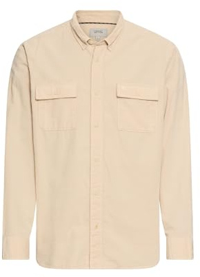 camel active Herren Langarmhemd mit aufgesetzten Taschen | Feincord-Hemd aus reiner Baumwolle im Regular Fit mit Brusttaschen für Büro, Freizeit und Alltag