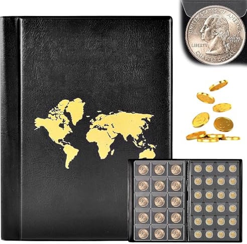 Münzen Sammelalbum 480 Taschen,2 Euro Münzen Sammelalbum 33 * 33mm,Euro Münzen Aufbewahrung,Münzalbum Transparent,Album für 2 Euro Münzen