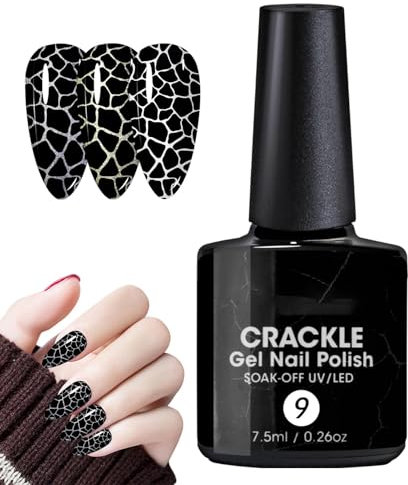 Crackle Gel Nagellack Set, Cracked Nagellack Stilvoller Crackle Gel Nail Polish Nails Art Für Den Professionellen,Heimgebrauch, Langanhaltend Und Einfach Aufzutragen, 40g