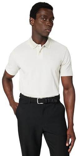 BOSS Mens PeoxfordNew Logo Print Cotton Pique Polo Shirt, Open Grey 070, 6XL