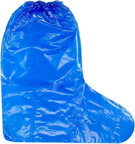 Einweg Stiefelüberzieher,10 Paare Blau Überziehschuhe, Einmalüberschuhe mit Gummizug, Überschuhe einweg, Regenüberschuhe, Wasserdichte Regenschuh Abdeckungen für Männer und Frauen