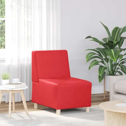 MOBCANT Sessel Rot 55 cm Kunstleder Sofagarnitur Couchgarnitur Modulares Sofa Schlafcouch für Wohnzimmer Schlafzimmer Wohnung Empfangsraum