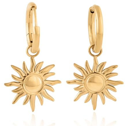 Akitsune Haven Ohrring für Damen | 316L Edelstahl Schmuckstück in Gold | Zeitloses Geschenk für Frauen | Wasserfest und Antiallergen