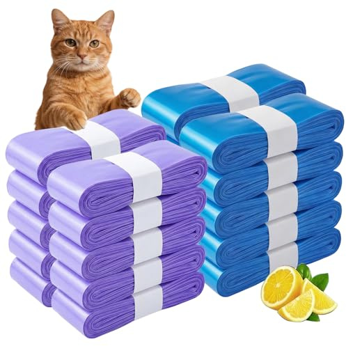 20 Rotoli Sacchetti Lettiera Gatto, Ricarica per Lettiera per Gatti, Lunghezza Totale 90m, Anti-Odore, Sacchetti Pannolini in Materiale EVOH a 7 Strati, Ricarica Compatibile con Litter Genie LittyCat