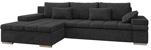 Mirjan24 Ecksofa Bangkok, Eckcouch mit Schlaffunktion und Bettkasten, Ecksofa für Wohnzimmer Gästezimmer Couch L-Form Wohnlandschaft (Margo 227.09, Ecksofa Links)