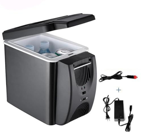 Glaciere Electrique Voiture Allume Cigare 6L Portable Chaud/Froid 12V/220V | Mini Frigo avec Porte-gobelets, Silencieux pour Voiture, Camping, Bureau et Maison