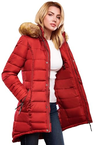 Navahoo Papaya Damen Winter Jacke Steppjacke Mantel Parka gesteppt warm B374