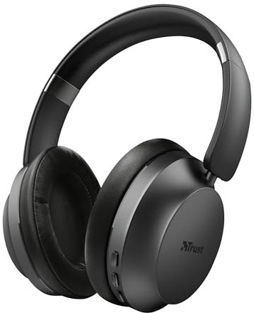 Trust Mobile Eaze Cuffie Bluetooth senza Fili Over-Ear Wireless (30 Ore di Tempo di Utilizzo, Microfono Integrato, Driver da 40 mm, Design Ripiegabile) Nero