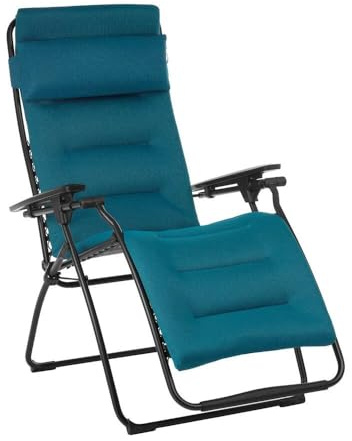 Lafuma MOBILIER - Gepolsterte Zero-Gravity-Relaxliege-Garten - Futura - AirComfort® - Blau Coral Blue LFM3124_6893-5 Jahre Garantie