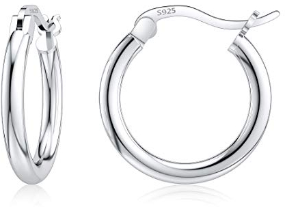 Kleine Creolen 16mm Sterling Silber Creolen in Silber für Frauen