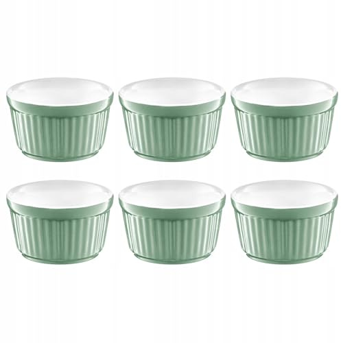 AMBITION Souffle Förmchen Ginger 9 cm Ramekin Mini Auflaufform Auflaufförmchen Soufflé Förmchen Ofenfeste Schalen 1 Stück pfefferminz