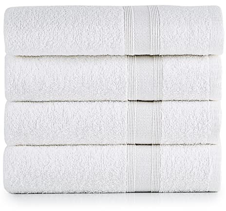 Tuiste Handtücher Weiß |%100 Baumwolle Handtuch 4 Teilig (50x90) | Weich und Saugstark | Farbe : Weiß