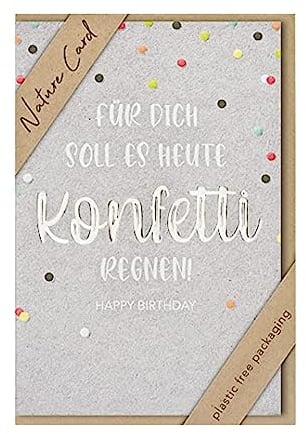 bsb - Karte zum Geburtstag - Nature Card - Nachhaltige Karten zum Geburtstag - Geburtstagskarten mit Umschlag - Geburtstagskarte Frauen & Männer - Glückwunschkarte 11,5 x 17 cm