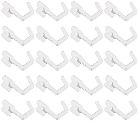 Yardwe Lot de 20 crochets en plastique en forme de J pour panneau perforé Blanc